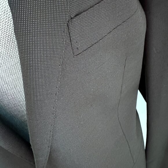 Fine Wool Blazer Suit Jacket sz 42R - Matt Black - Picture 5 of 16